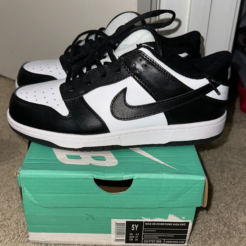 Nike Black and White Dunk High Sneakers